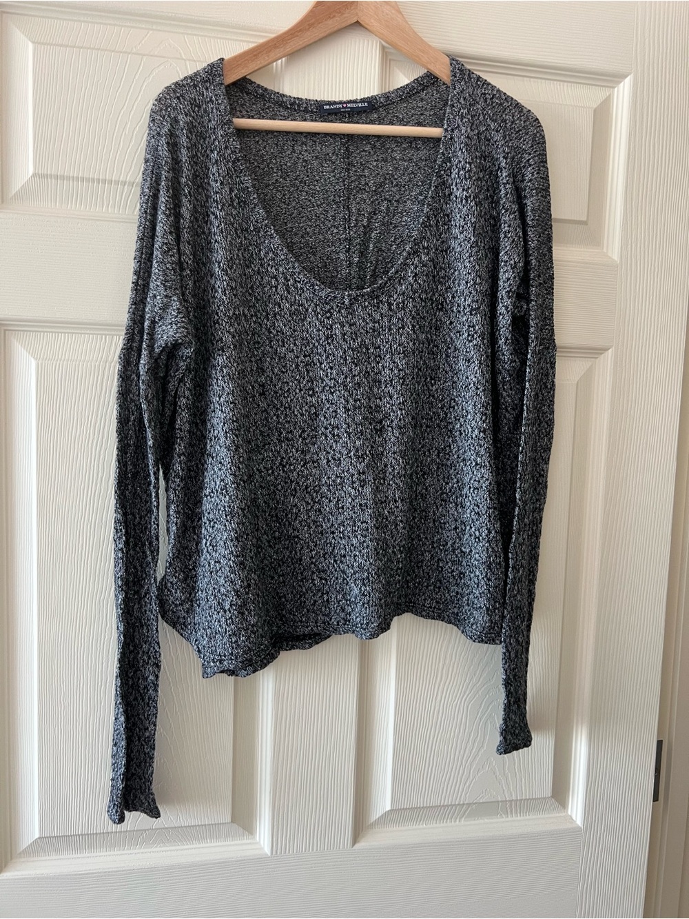 Brandy Melville Black & White Marled Pullover Sweatshirt